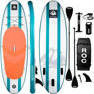 image:imageRoc Inflatable Stand Up Paddle Board 10 6 with Premium SUP Paddle Board Accessories Wide Stable Design NonSlip Comfort Deck for Youth amp AdultsAqua