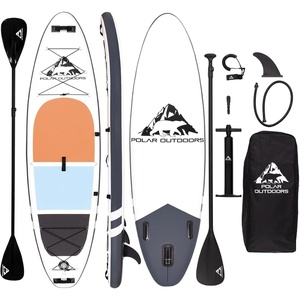 image:imagePolar Outdoors by Roc Inflatable Stand Up Paddle Board with Premium SUP Paddle Board Accessories Wide Stable Design NonSlip Comfort Deck for Youth amp Adults Trail